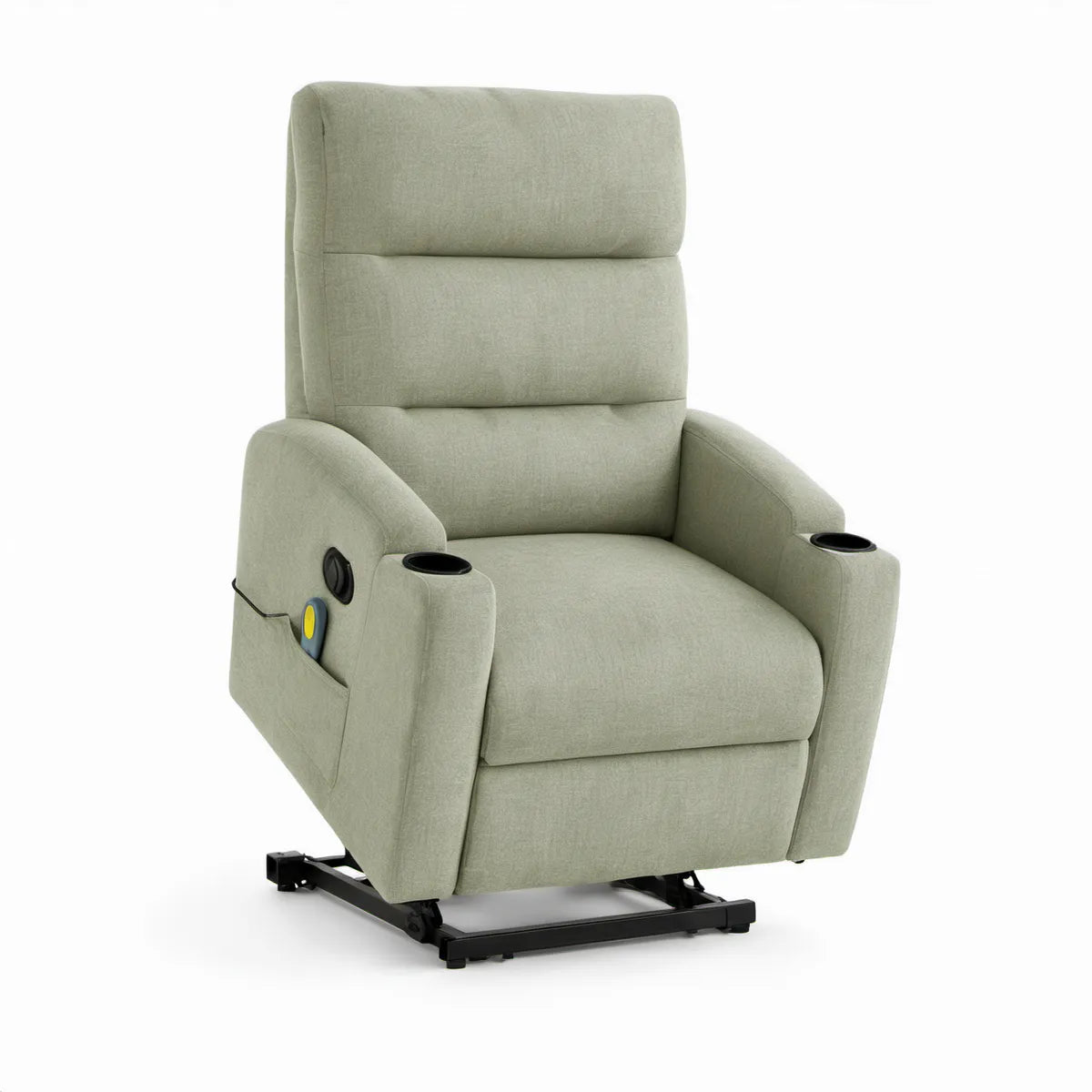 Light Green Power Lift Recliner with Dual Cup Holders, 34.6 x 37.4 x 42.5 in